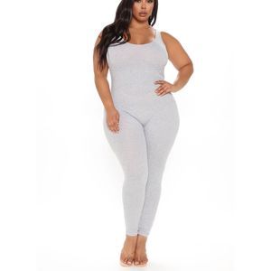 FASHION NOVA Sticking Around Ribbed Plus Size Jumpsuit Size 1X NWT
